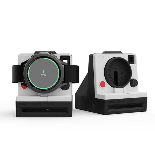 SIKAI Camera Watch Charger Stand Compatible with Samsung Galaxy Watch 4 / Galaxy Watch 4 Classic/Galaxy Watch 3 / Galaxy Watch Active Nightstand Mode Home/Office Use Ideal Gift (Black)